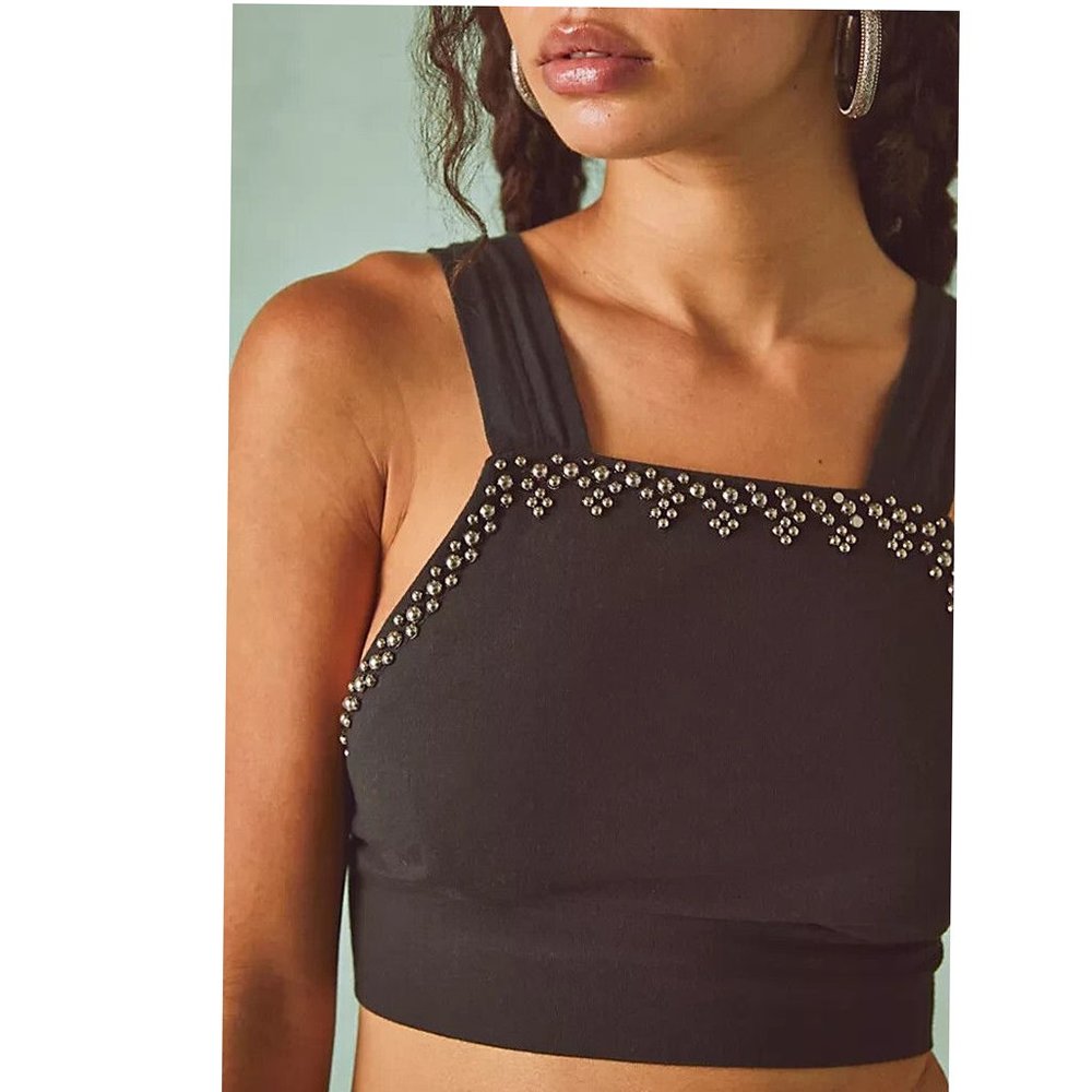 Free People Intimately Outlines Studded Brami Cropped Top Embellished M 263798